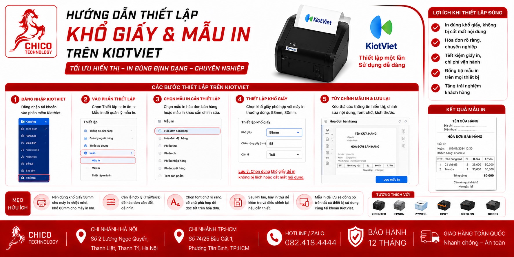Hướng Dẫn Thiết Lập Khổ Giấy & Mẫu In Hóa Đơn Trên KiotViet