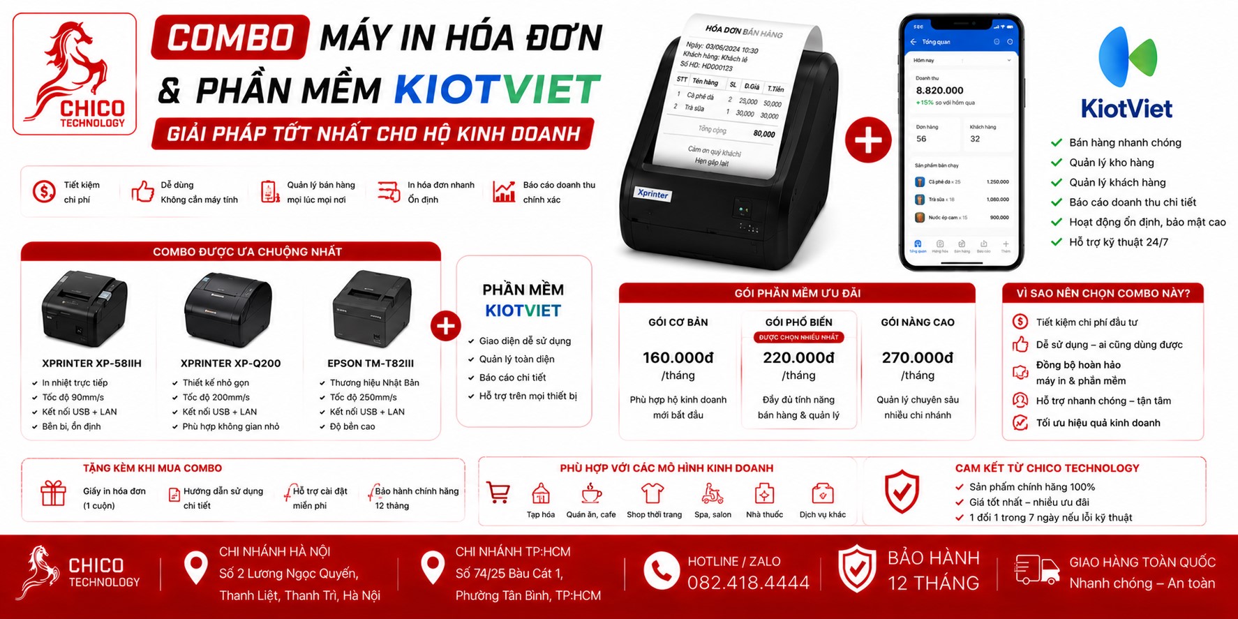 Combo Máy In Hóa Đơn & Phần Mềm KiotViet Tốt Nhất Cho Hộ Kinh Doanh