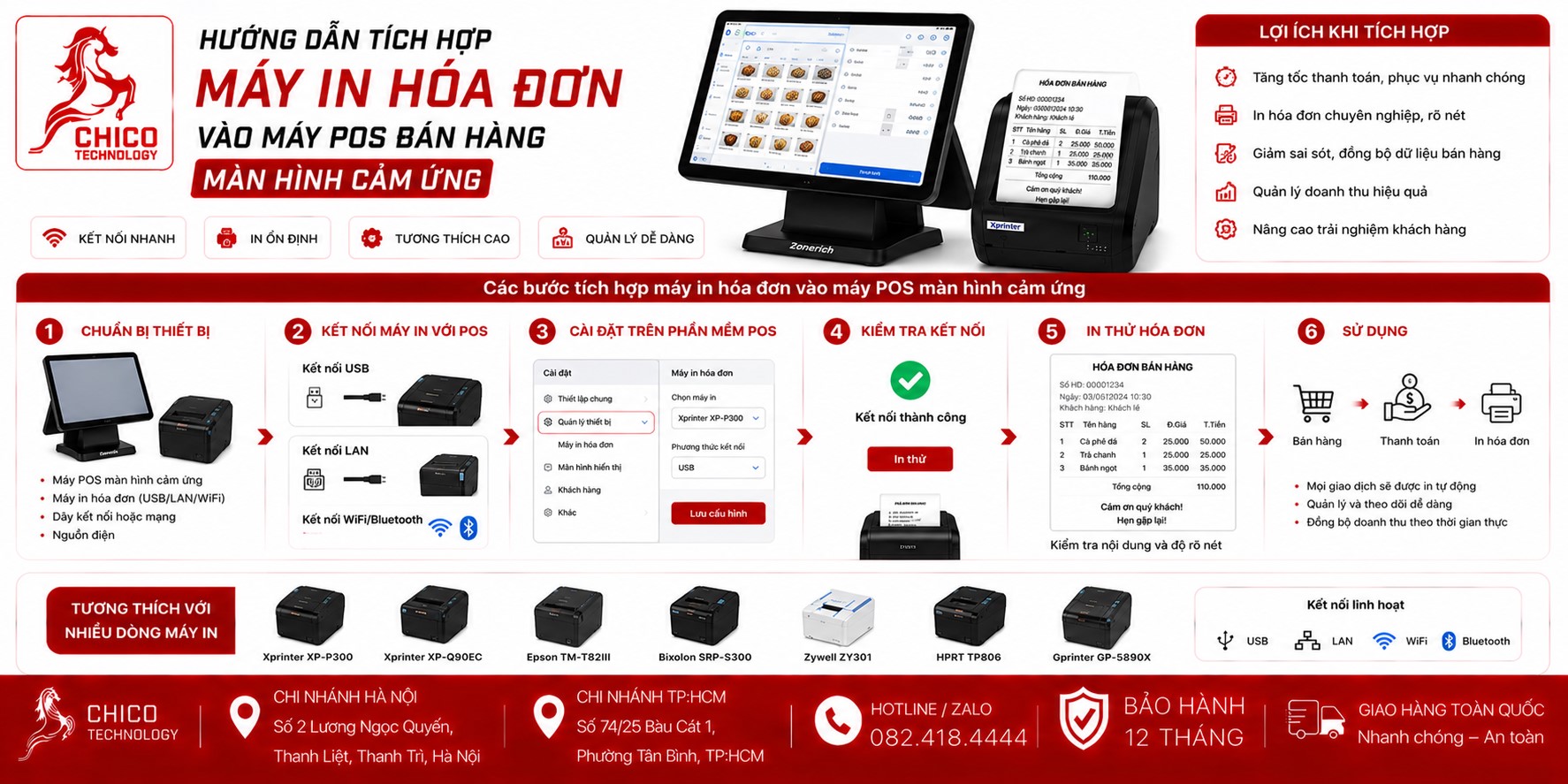 Hướng Dẫn Tích Hợp Máy In Hóa Đơn Vào Máy POS Cảm Ứng