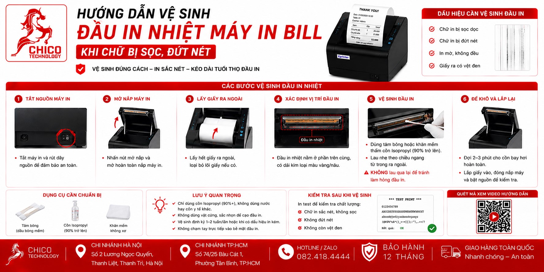 Hướng Dẫn Vệ Sinh Đầu In Nhiệt Máy In Bill Hết Sọc, Đứt Nét