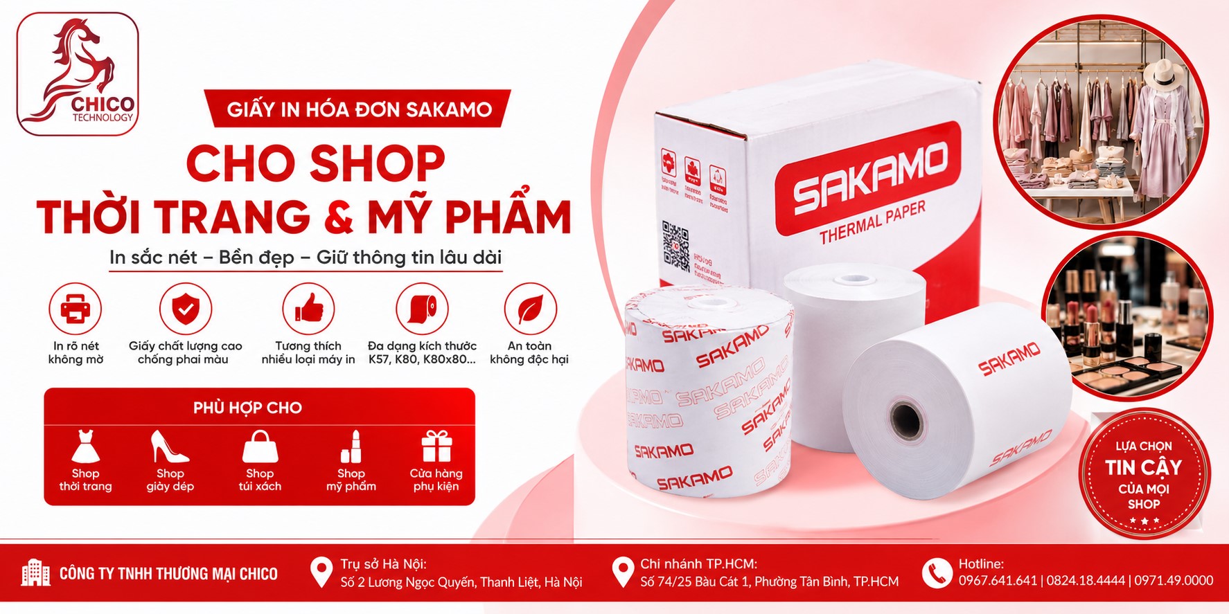 Giấy In Hóa Đơn Sakamo Cho Shop Thời Trang & Mỹ Phẩm: Tăng Độ Chuyên Nghiệp