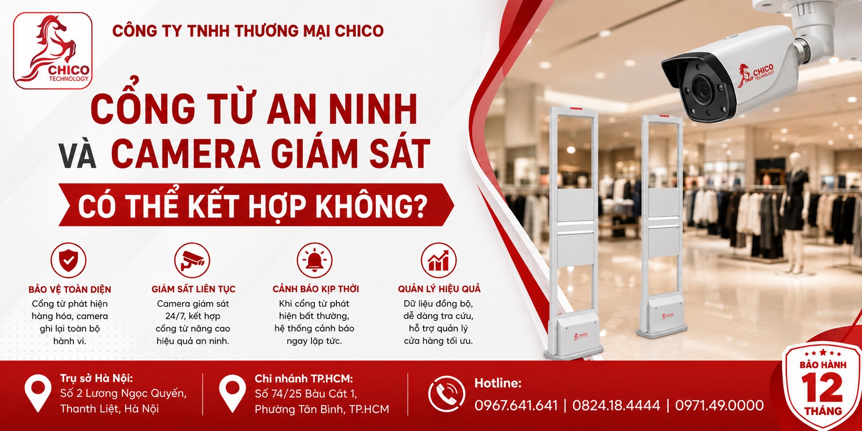 Kết Hợp Cổng Từ An Ninh Và Camera Giám Sát: 