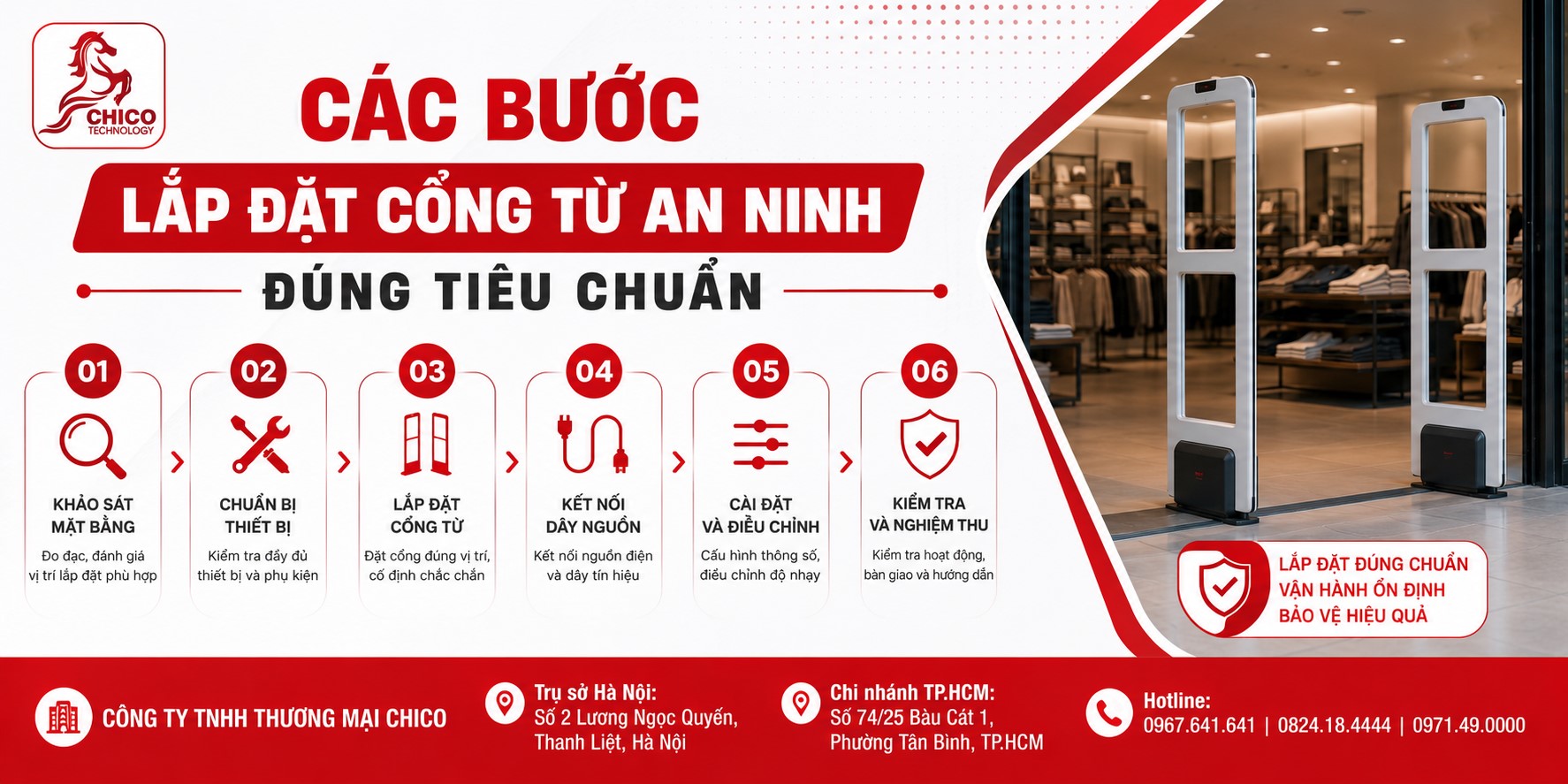 Các Bước Lắp Đặt Cổng Từ An Ninh Đúng Tiêu Chuẩn Cho Cửa Hàng