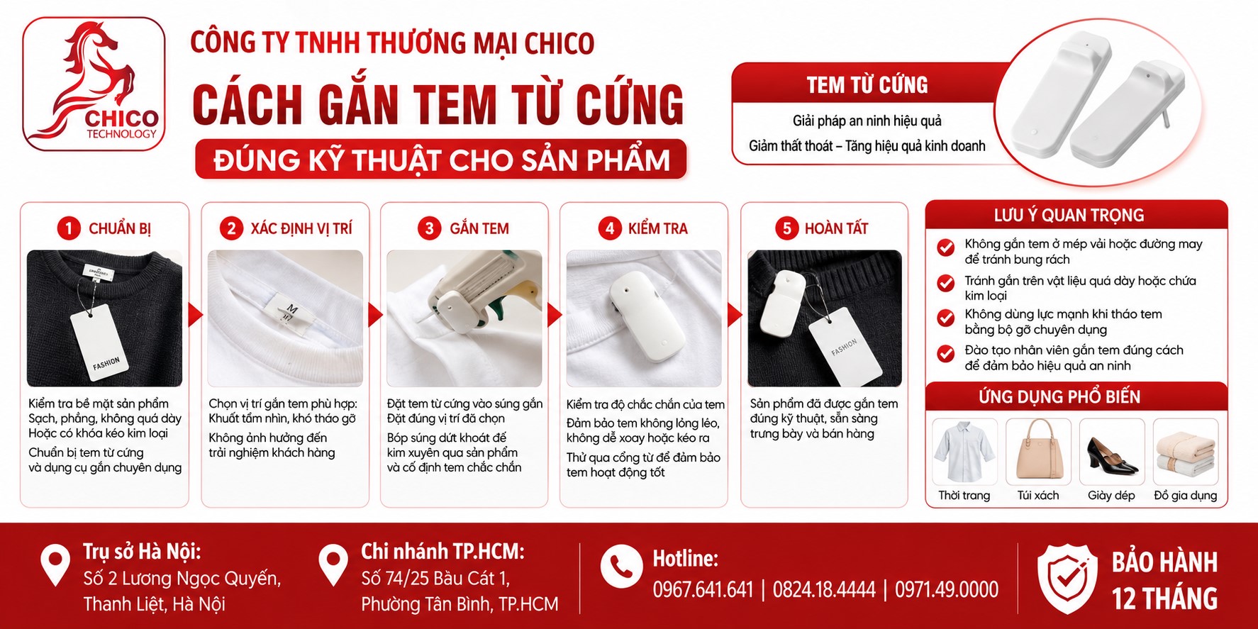Cách Gắn Tem Từ Cứng Đúng Kỹ Thuật: Hạn Chế Hỏng Hàng, Tối Ưu An Ninh