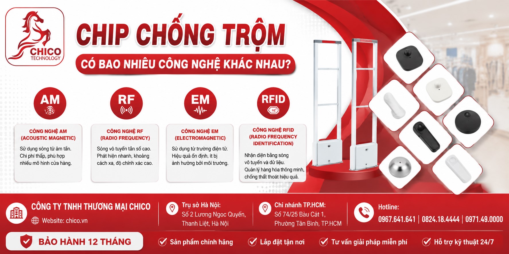 Chip Chống Trộm Có Bao Nhiêu Công Nghệ? Phân Biệt RF và AM Từ A-Z
