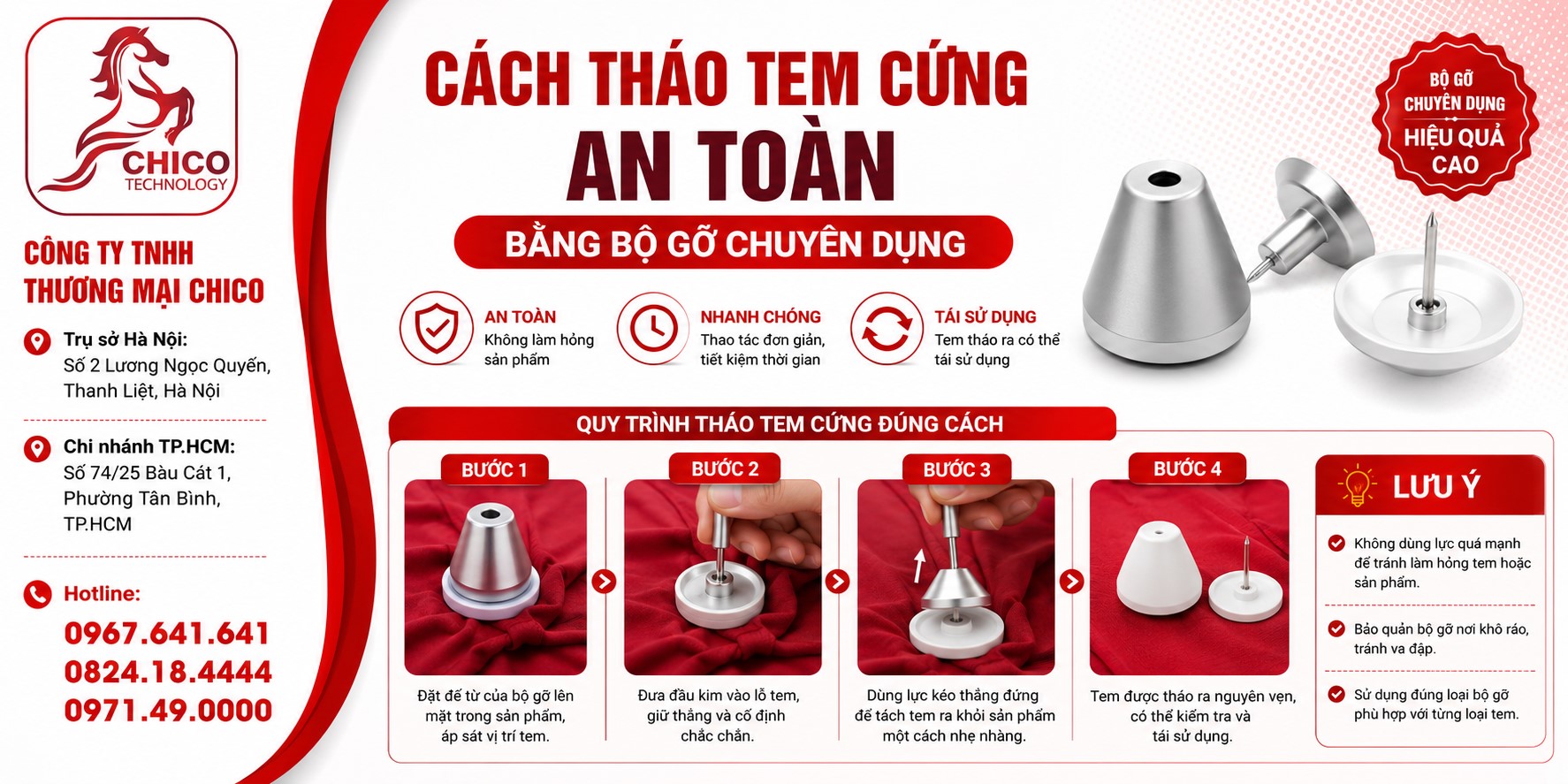 Cách Tháo Tem Cứng An Toàn Bằng Bộ Gỡ Chuyên Dụng Từ A-Z