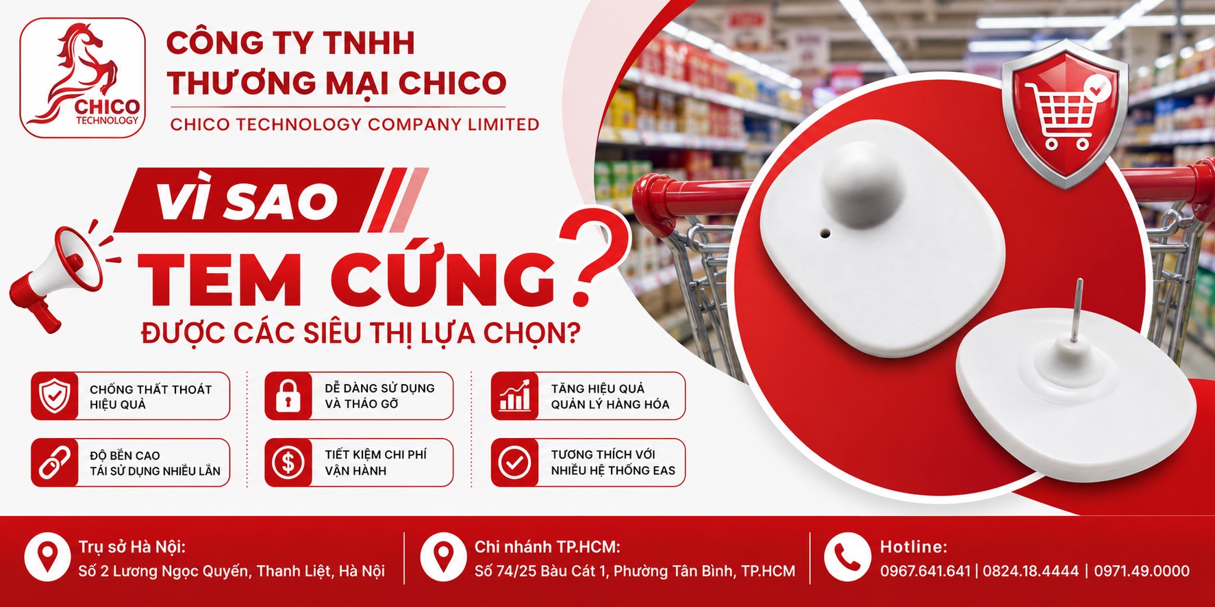 Vì Sao Tem Cứng Được Các Siêu Thị Lựa Chọn? Giải Pháp Chống Trộm Tối Ưu