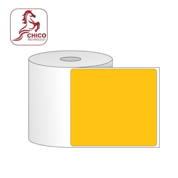 Giấy In Mã Vạch 1 Tem 106x125x50m Bo Góc Màu Vàng | Decal Tem Nhãn Kho