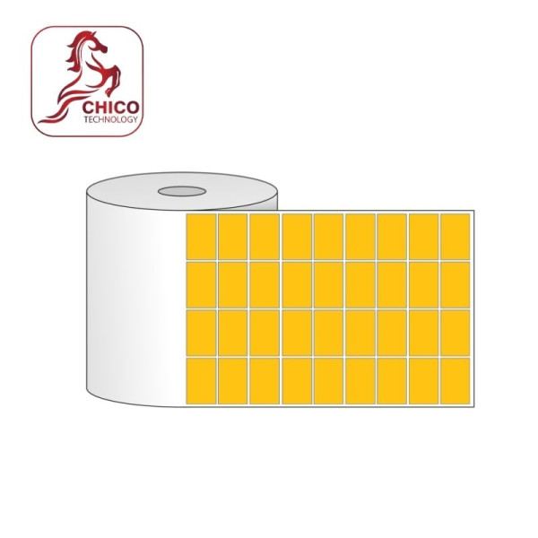 Giấy In Mã Vạch 4 Tem 25x15x50m Bo Góc Màu Vàng | Decal Tem Nhãn Phân Loại