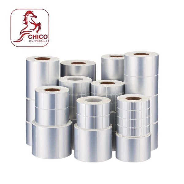 Giấy in mã vạch xi bạc 3 tem 34x70x50M