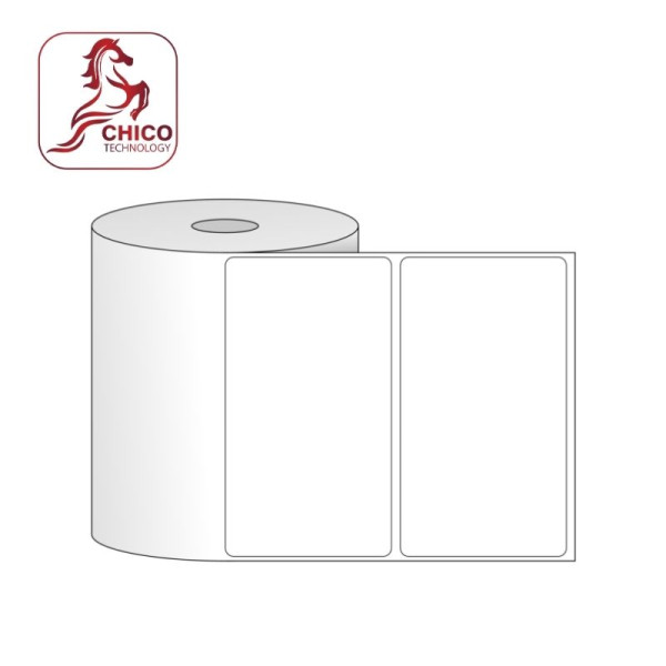 Giấy in mã vạch PVC 1 tem 100x50x50m ( Bo góc)