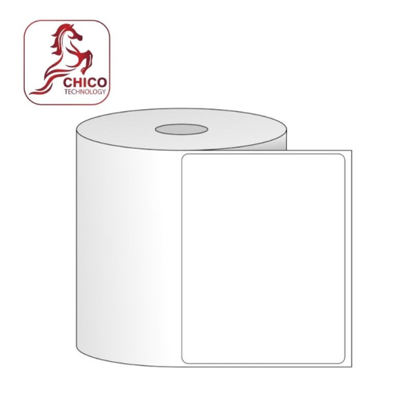 Giấy in mã vạch PVC 1 tem 100x70x50M (Ko bo góc)