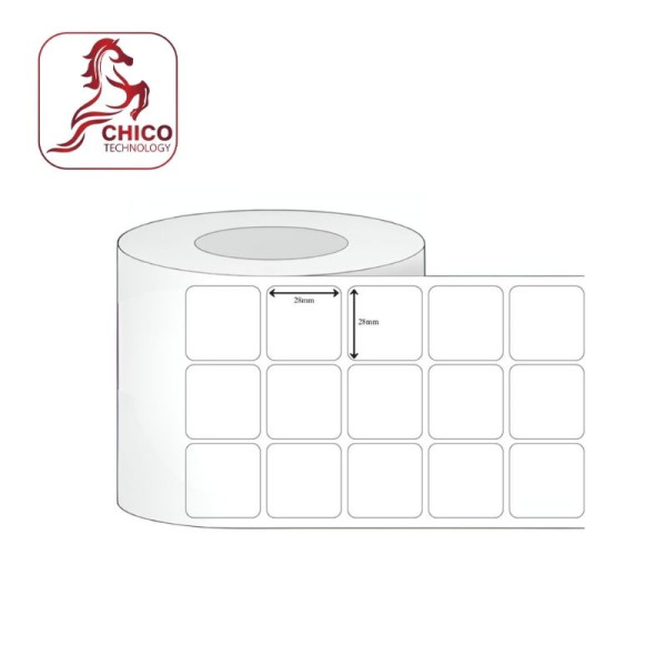 Giấy in mã vạch 3 tem 28x28x100m bo góc