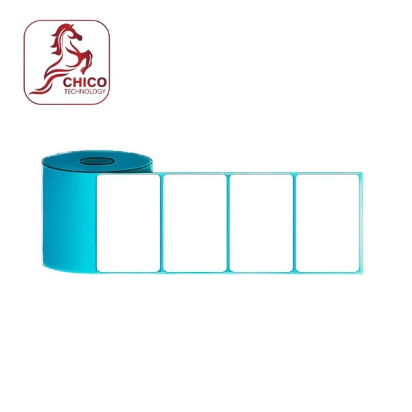 Giấy in mã vạch 1 tem 50x30x50m (bo góc) (đế xanh)