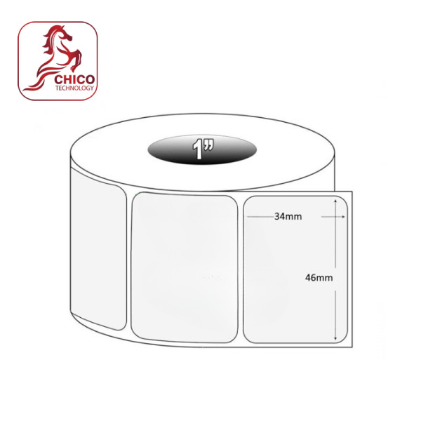 Giấy in mã vạch 1 tem cảm nhiệt 46x34x30M