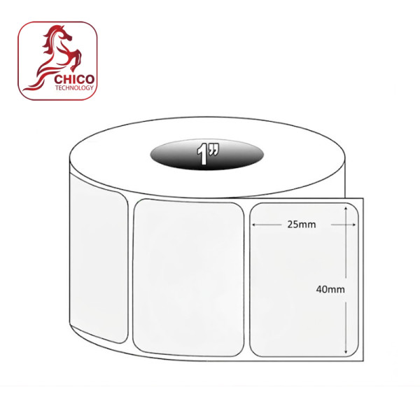 Giấy in mã vạch 1 tem cảm nhiệt 40x25x30m