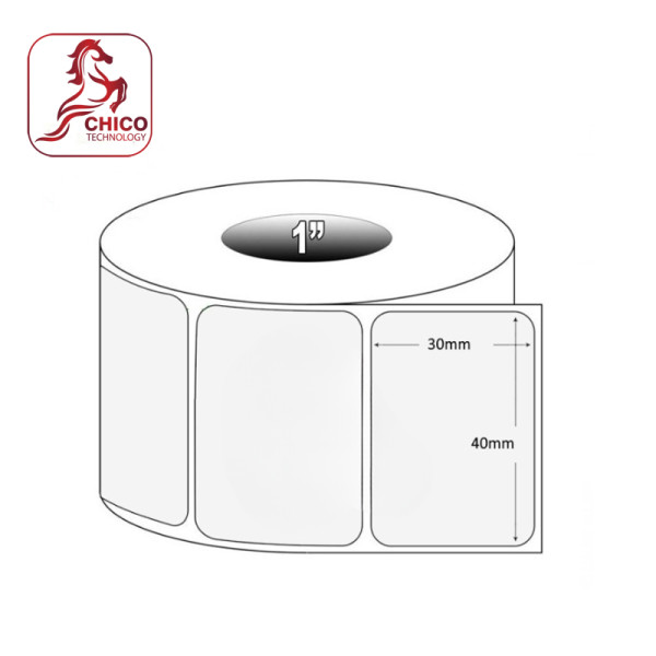Giấy in mã vạch cảm nhiệt 1 tem 40x30x50m