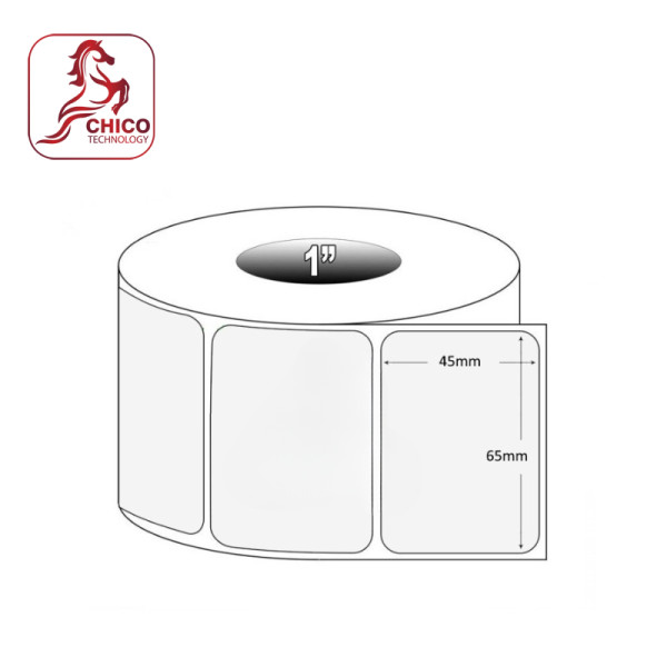Giấy in mã vạch cảm nhiệt 1 tem 65x45x30M