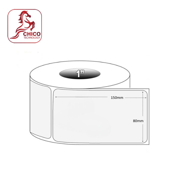 Giấy in mã vạch cảm nhiệt 1 tem 80x150x30m