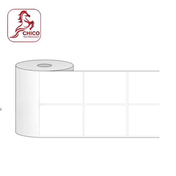Giấy in mã vạch cảm nhiệt 2 tem vuông 35x50x30m