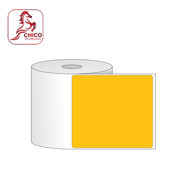 Giấy in mã vạch 1 tem 102x102x50M (nền vàng)