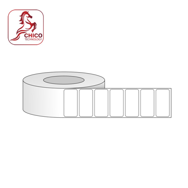 Giấy in mã vạch PVC 1 tem 36x10x100M, bo góc