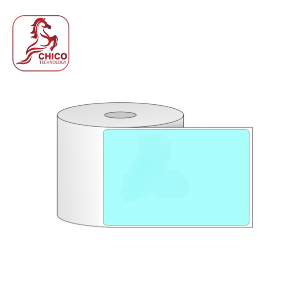 Giấy in mã vạch 1 tem 100x140x50m ( giấy thường, xanh da trời, trơn)