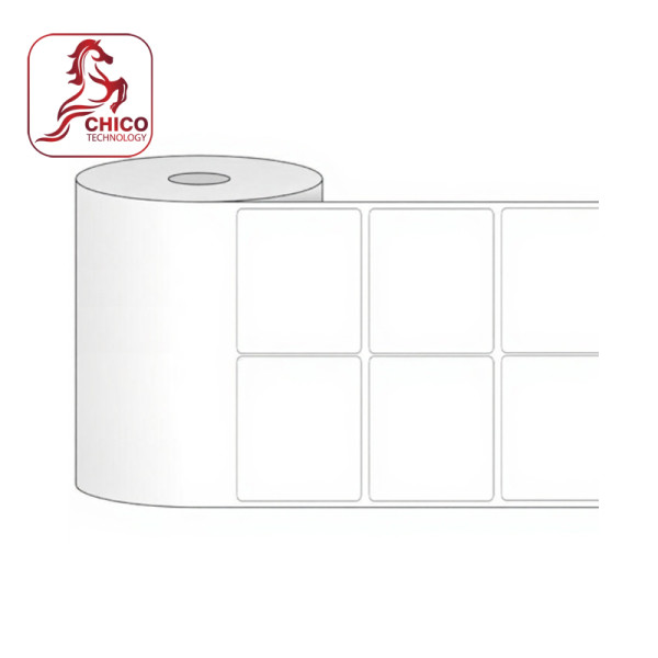 Giấy in mã vạch cảm nhiệt 2 tem 40x50x30m, bo góc