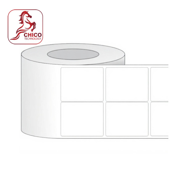 Giấy in mã vạch cảm nhiệt 2 tem 45x60x100m, bo góc