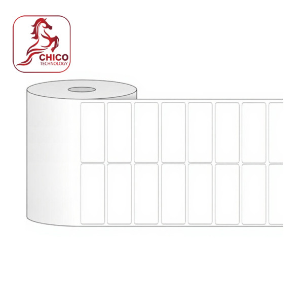 Giấy in mã vạch 2 tem 40x7x50M, bo góc