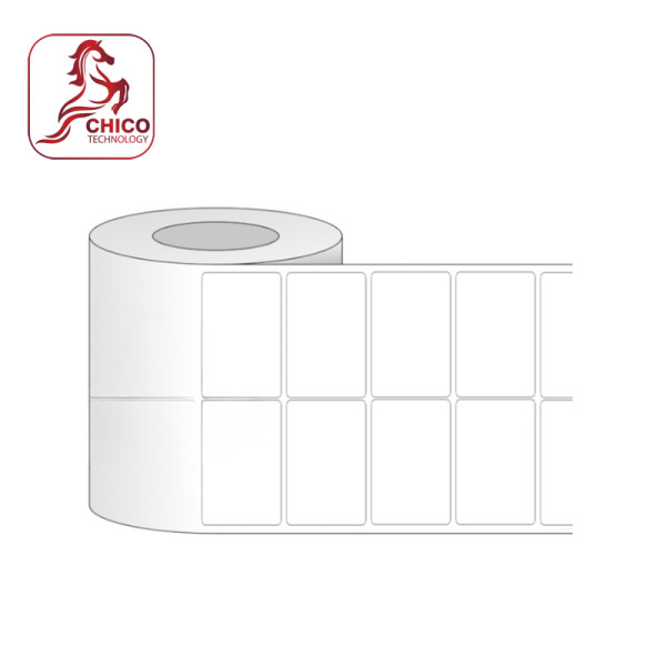 Giấy in mã vạch 2 tem 40x35x100m, bo góc