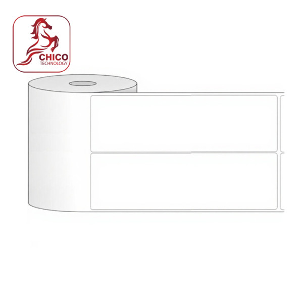 Giấy in mã vạch 2 tem 40x150mmx50M (bo góc)
