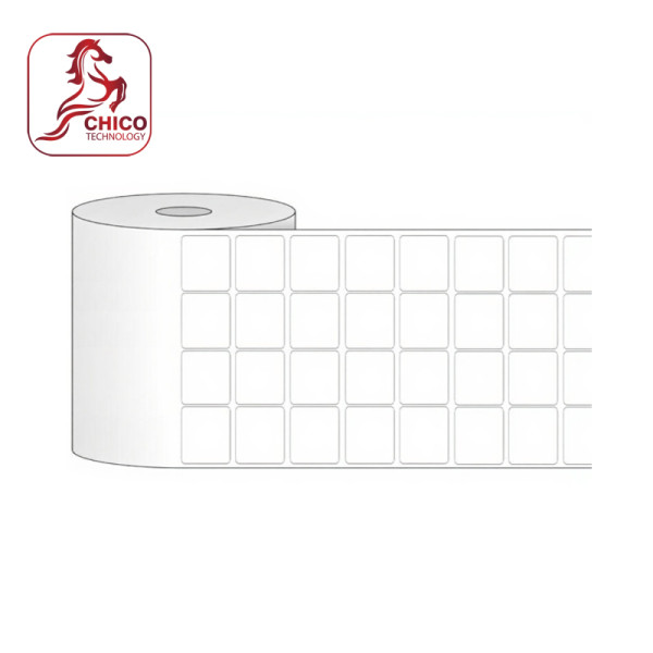 Giấy in mã vạch 4 tem 25x12x50M (Bo góc)
