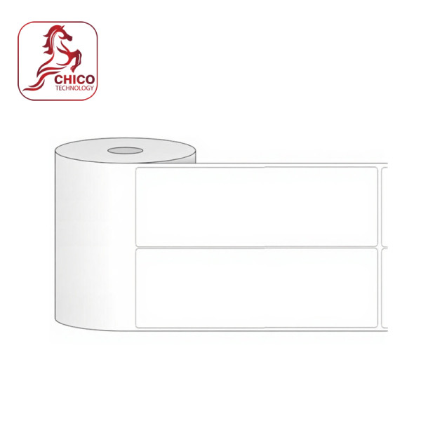 Giấy in mã vạch 2 tem 50x90x50M ( bo góc)
