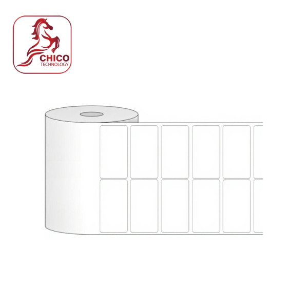 Giấy in mã vạch 2 tem 50x20x50M ( Bo góc)