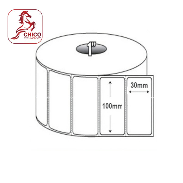 Giấy in mã vạch 1 tem 100x30x50M