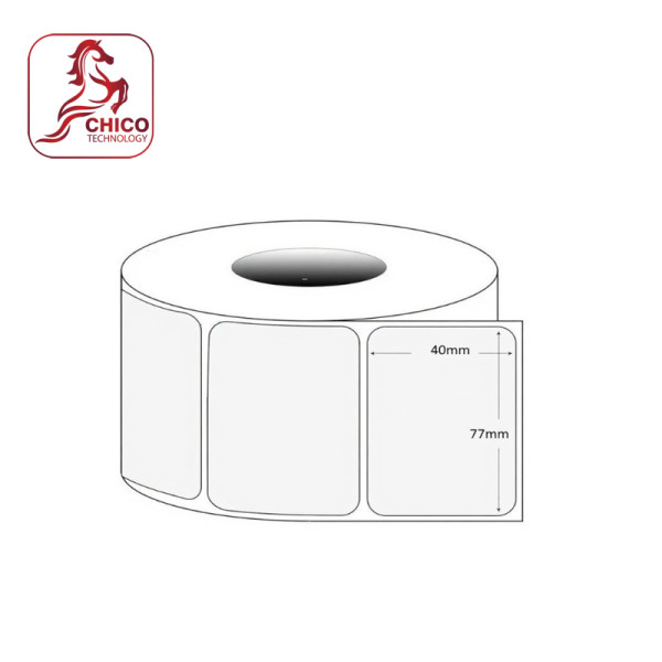Giấy in mã vạch cảm nhiệt 1 tem 77x40x50m