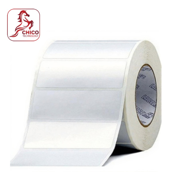 Giấy in mã vạch decal bạc 1 tem 96x37x50M