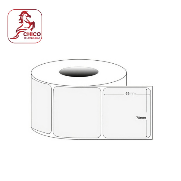 Giấy in mã vạch 1 tem cảm nhiệt 65x70x50m