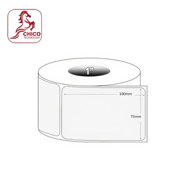 Giấy in mã vạch cảm nhiệt 1 tem 75x100x30M