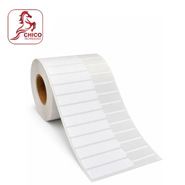 Giấy in tem PVC 37x14x50M (14 x 2 tem + đuôi 46x7)