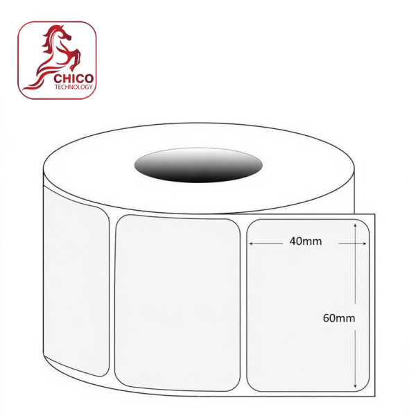 Giấy in mã vạch cảm nhiệt 1 tem 60x40x30M (Tomita)