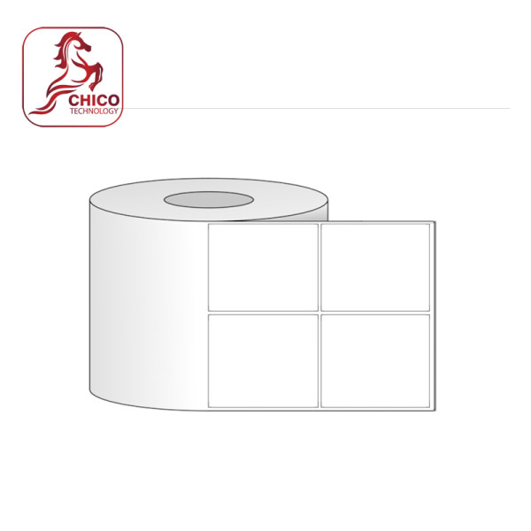Giấy in mã vạch PVC 2 tem 40x40x100M, vuông