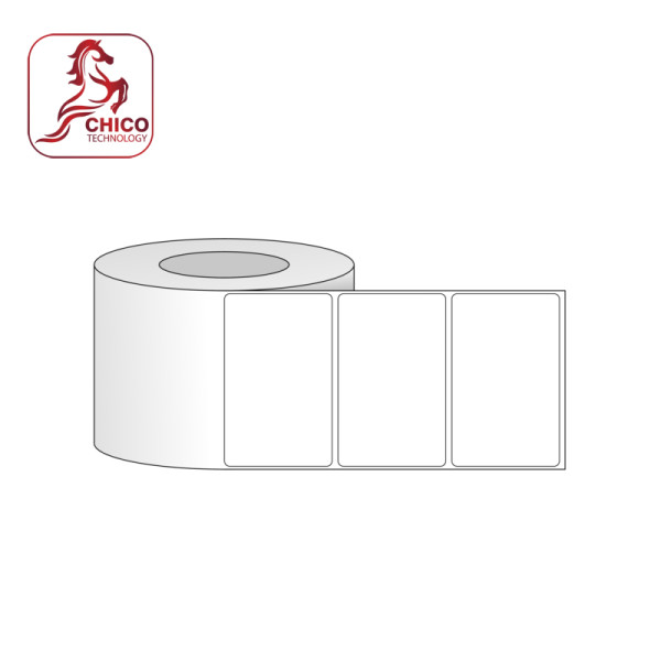 Giấy in mã vạch PVC 1 tem 70x50x100M, bo góc