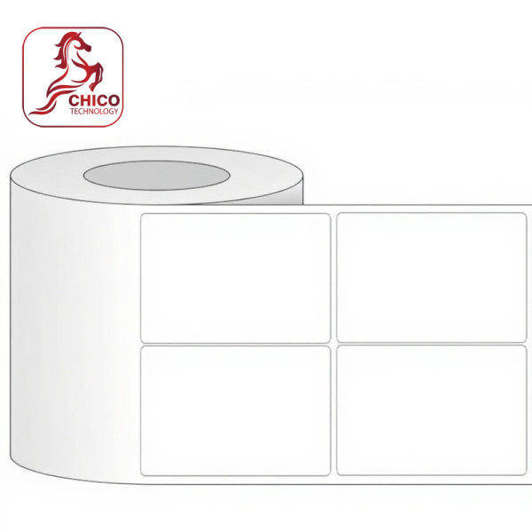 Giấy in mã vạch 2 tem 40x60x100M, bo góc
