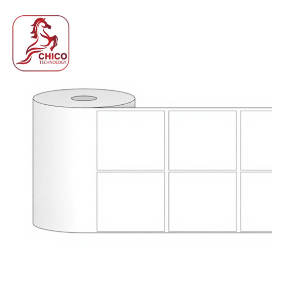 Giấy in mã vạch 2 tem 48x48x50M