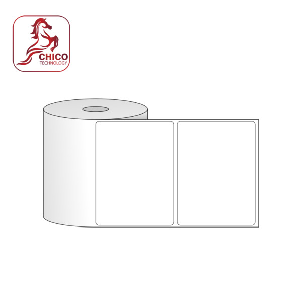 Giấy in mã vạch PVC 1 tem 105x74x50m, bo góc