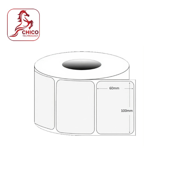 Giấy in mã vạch cảm nhiệt 1 tem 100x60x100M ( bo góc )