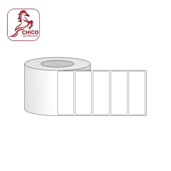 Giấy in mã vạch 1 tem PVC 60x15x100M, bo góc
