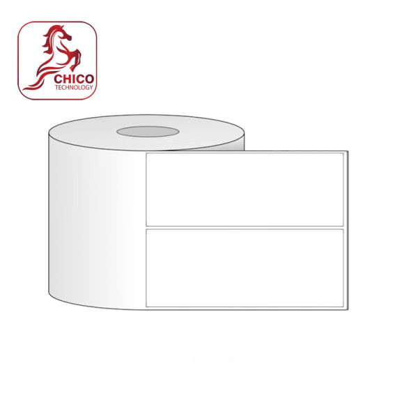 Giấy in mã vạch PVC 2 tem 46x74x50M (bo góc)